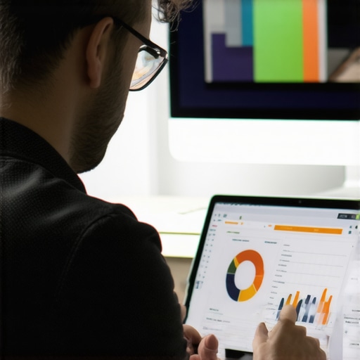 Professional analyzing local SEO data and metrics on a laptop.