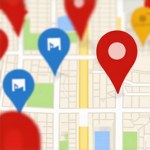 Localized SEO Map Illustration Illustration showing local business markers on a map emphasizing niche markets and SEO effects