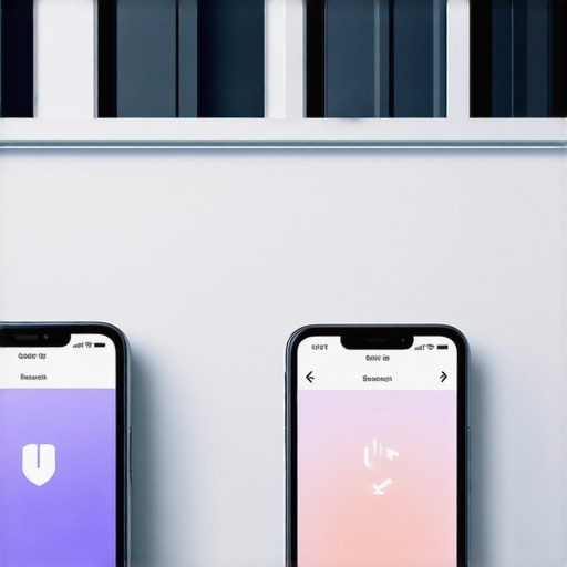 A storefront with digital voice search icons and mobile devices showing local search results.